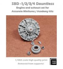 SBD-1/2/3/4 Dauntless engine & exhaust set for Academy/AM - 4.